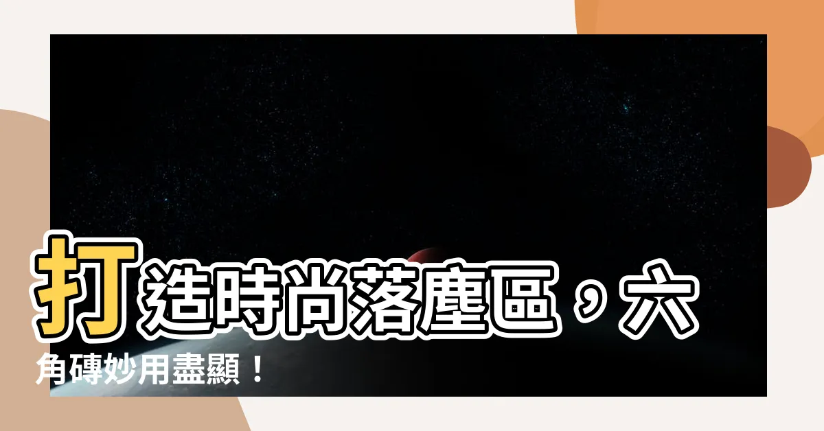 【落塵區六角磚】打造時尚落塵區，六角磚妙用盡顯！