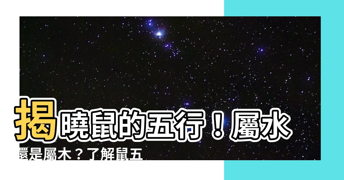 【鼠的五行】揭曉鼠的五行！屬水還是屬木？瞭解鼠五行屬性的秘密