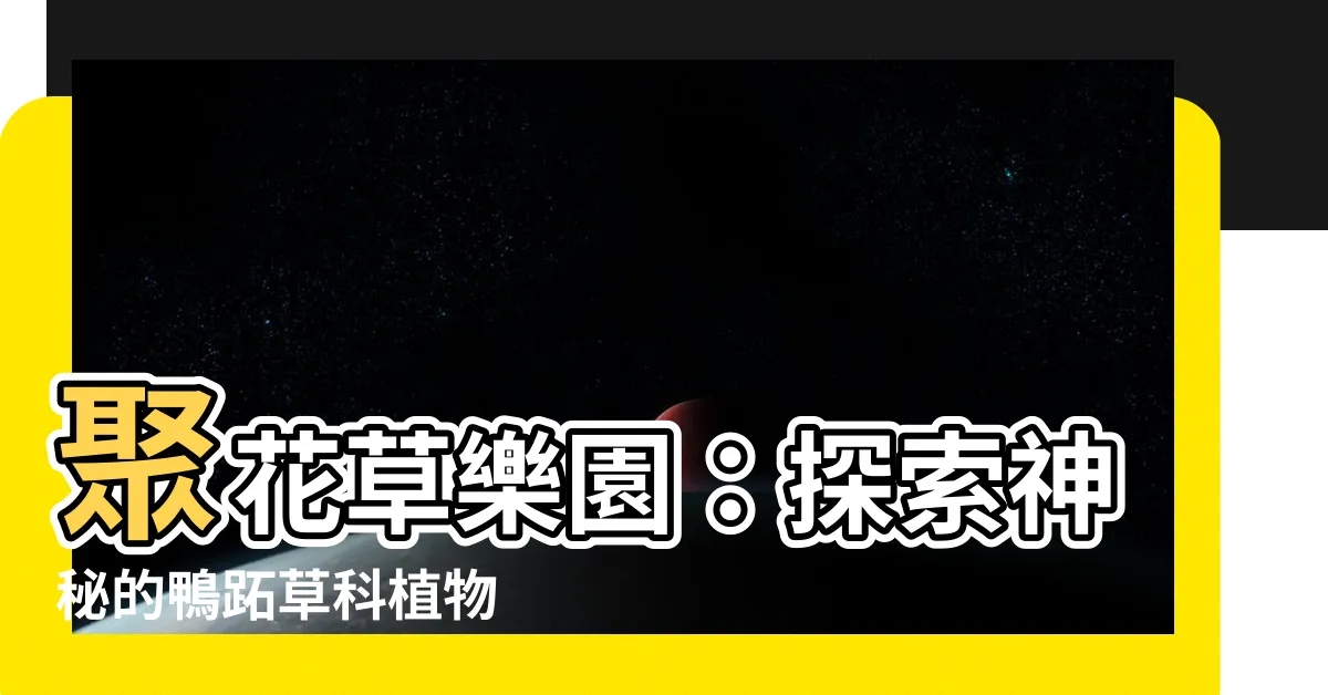 【聚花草】聚花草樂園：探索神秘的鴨蹠草科植物