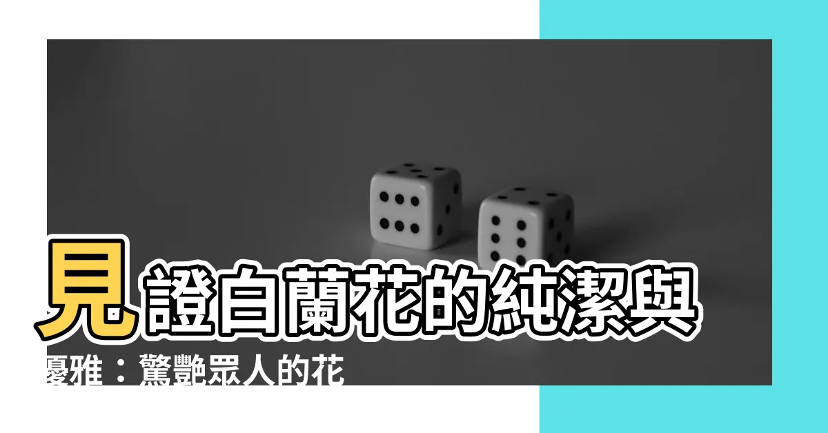 【白蘭花】見證白蘭花的純潔與優雅：驚艷眾人的花中貴族