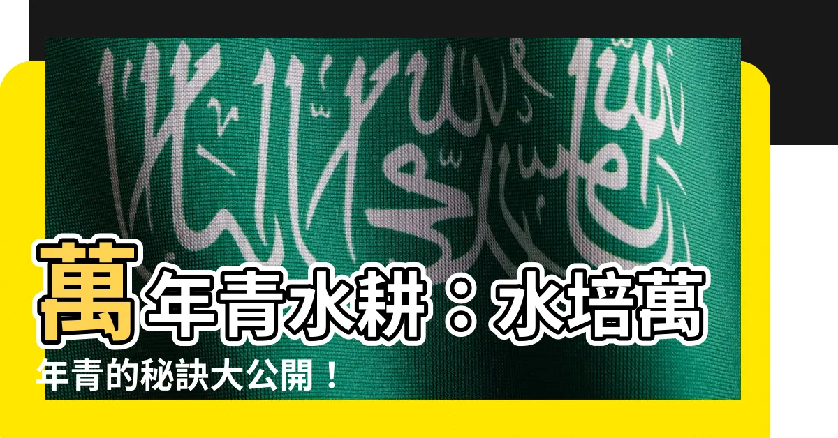 【萬年青水耕】萬年青水耕：水培萬年青的秘訣大公開！