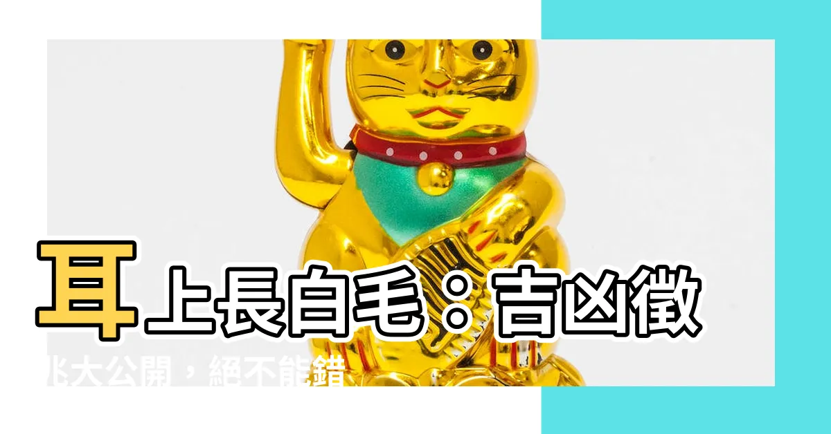 【耳朵長白毛】耳上長白毛：吉凶徵兆大公開，絕不能錯過的算命關鍵！