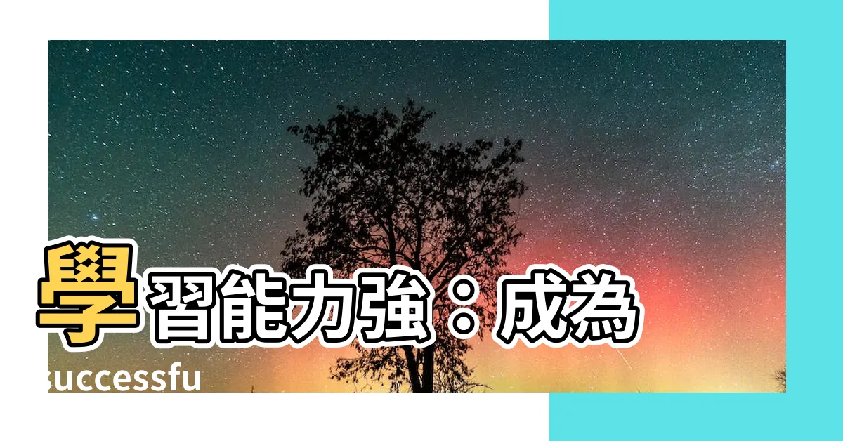 【學習能力強】學習能力強：成為 successful 人的魔法秘訣