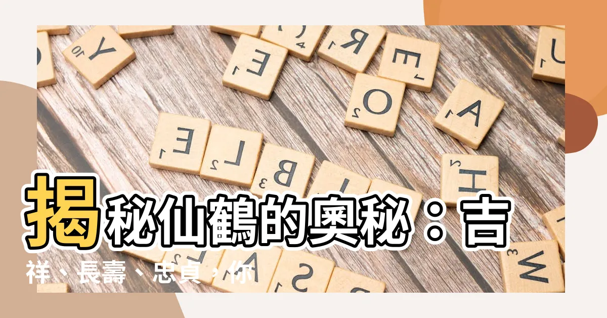 【仙鶴意思】揭秘仙鶴的奧秘：吉祥、長壽、忠貞，你不可不知的仙鶴意思