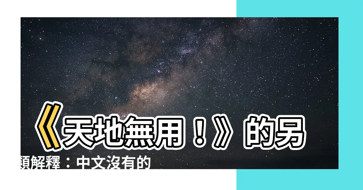 【天地無用】《天地無用！》的另類解釋：中文沒有的5大日文成語