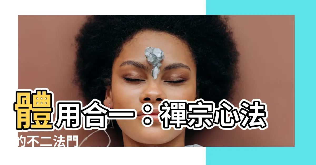 【體用合一】體用合一：禪宗心法的不二法門