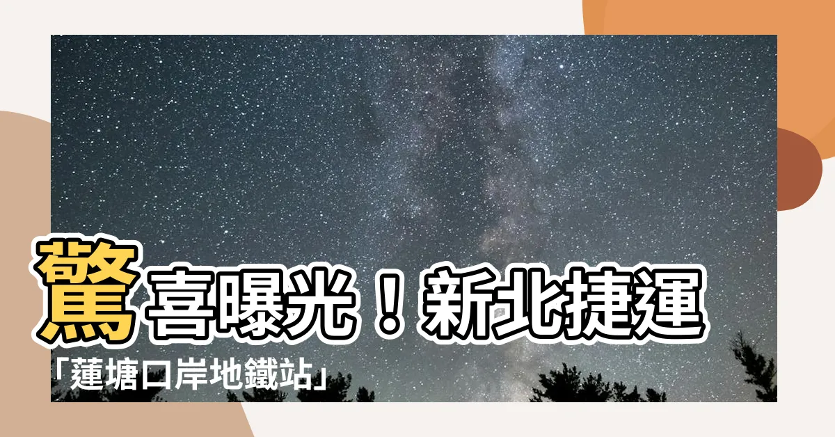 【蓮塘口岸地鐵站名稱】驚喜曝光！新北捷運「蓮塘口岸地鐵站」命名出爐，帶你搶先看！