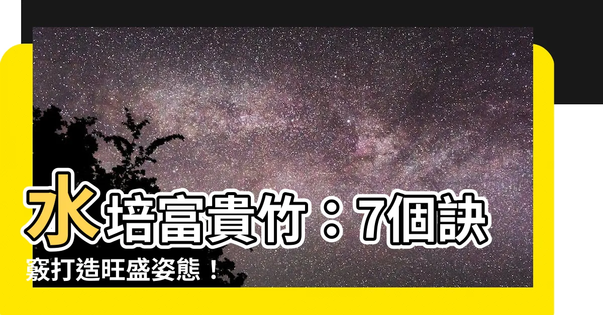 【水 種 富貴 竹】水培富貴竹：7個訣竅打造旺盛姿態！