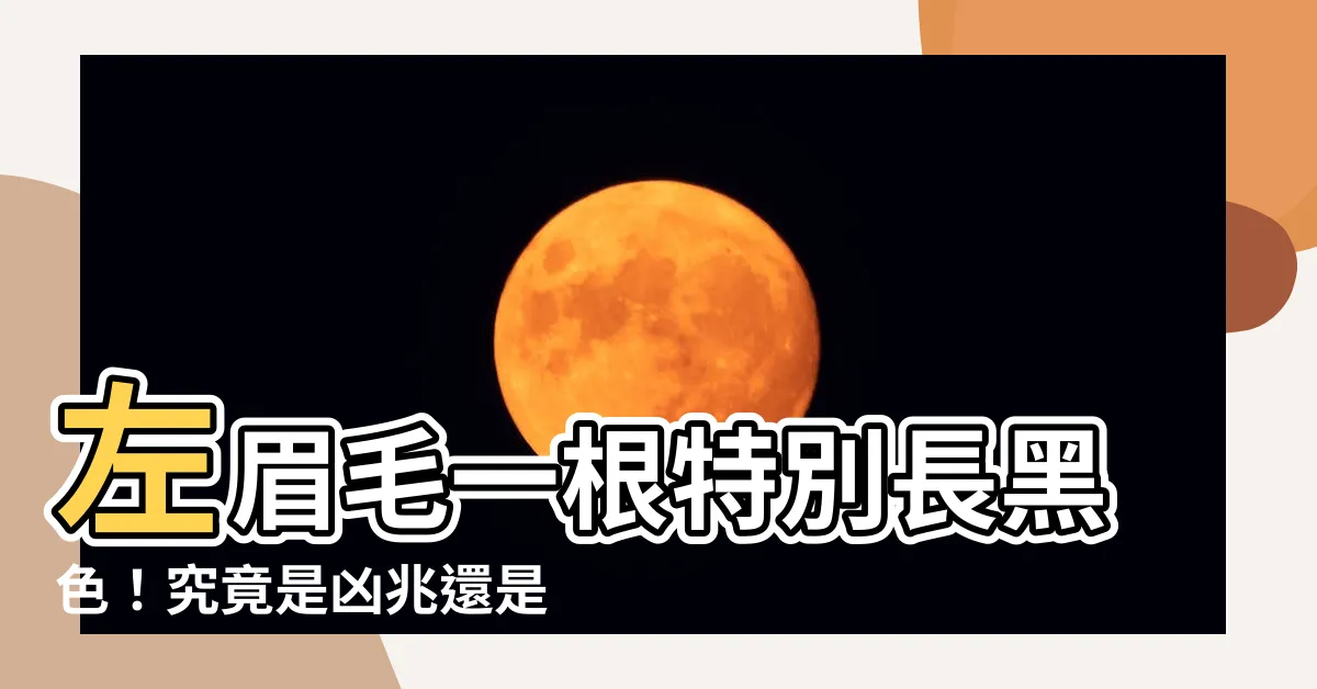 【左眉毛一根特別長黑色】左眉毛一根特別長黑色！究竟是凶兆還是吉兆？