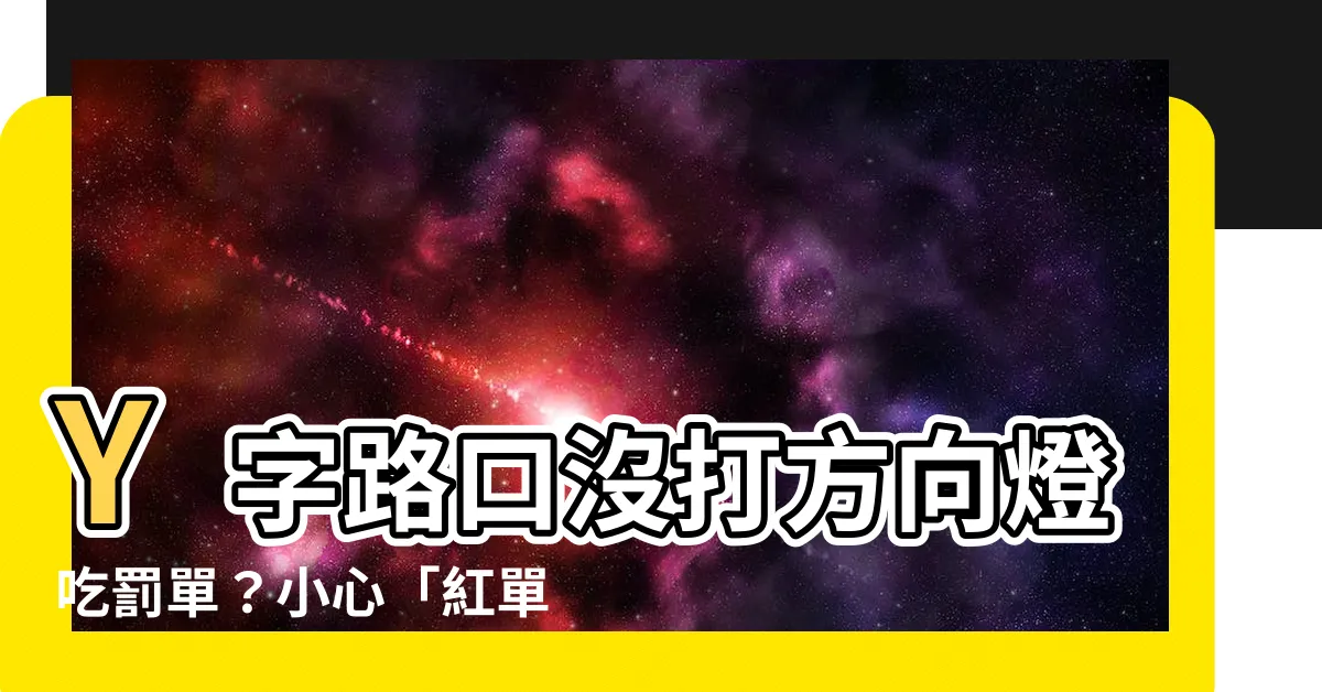 【y字路口】Y字路口沒打方向燈吃罰單？小心「紅單陷阱」在等你！