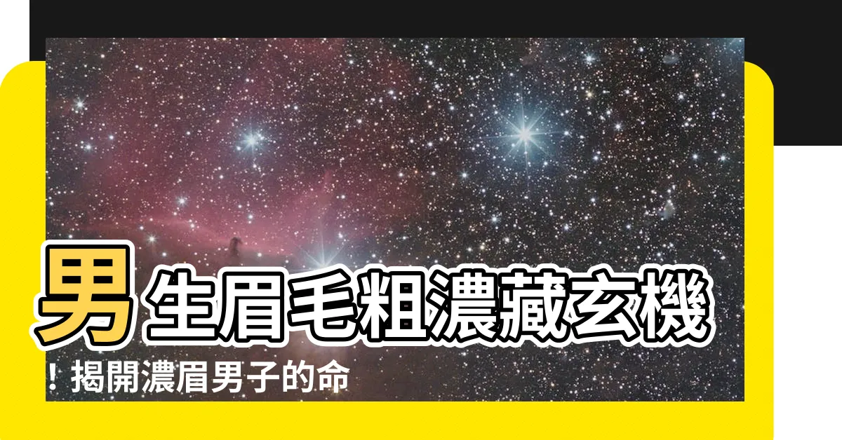 【男生眉毛粗】男生眉毛粗濃藏玄機！揭開濃眉男子的命運玄關