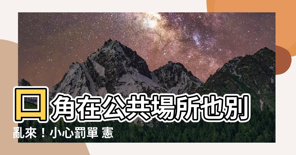 【口角 場所】口角在公共場所也別亂來！小心罰單 憲法救不了你