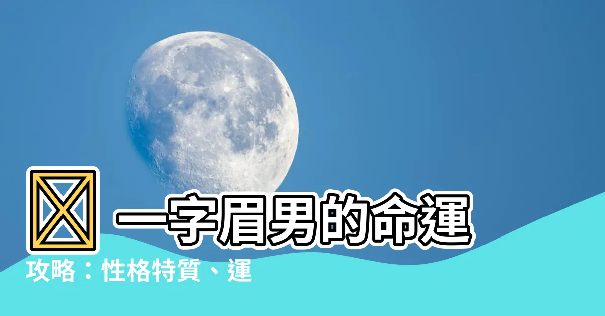 【一字眉男】📊 一字眉男的命運攻略：性格特質、運勢解析