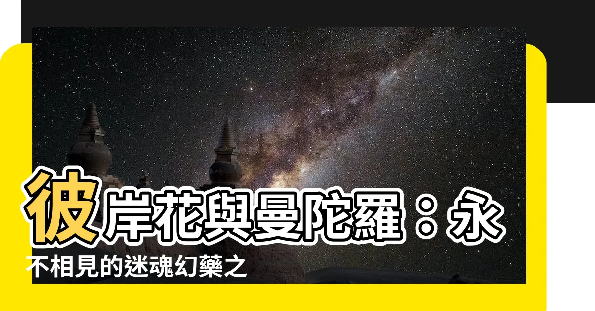 【曼陀羅花彼岸花】彼岸花與曼陀羅：永不相見的迷魂幻藥之王與佛教聖花