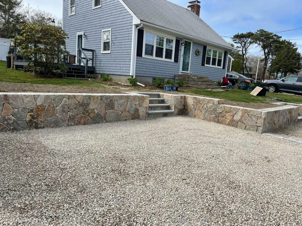 retaining wall and steps