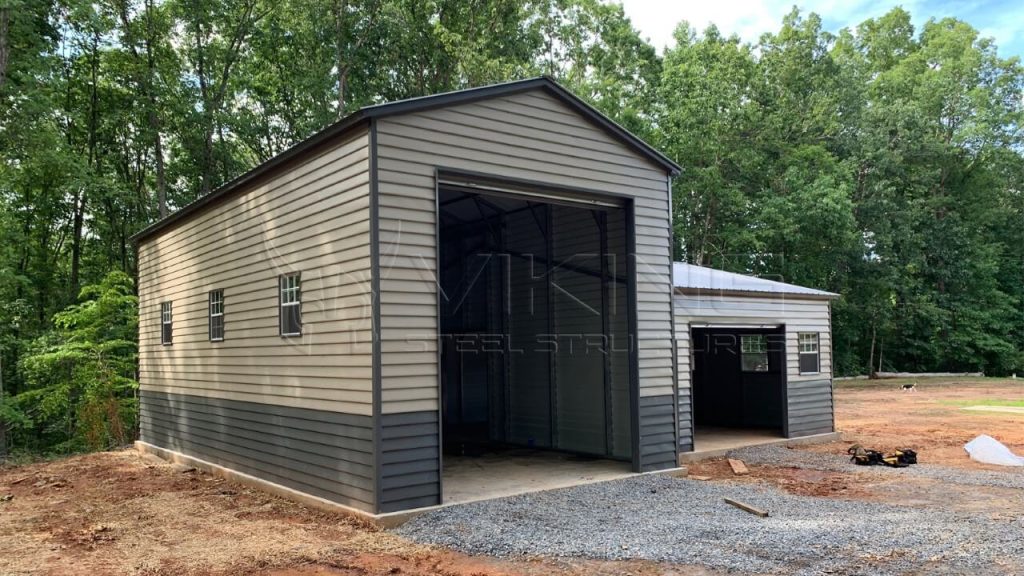 18X40X16 RV Cover With Enclosed Lean-to