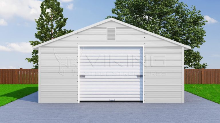 20x21 One Car Metal Garage