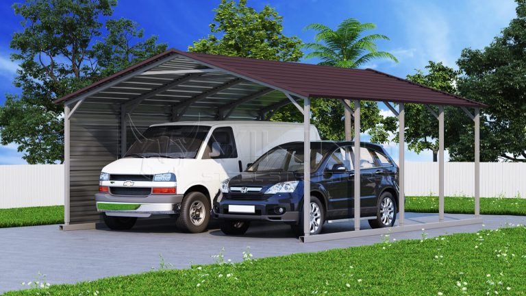 20x21 Two Car Metal Carport