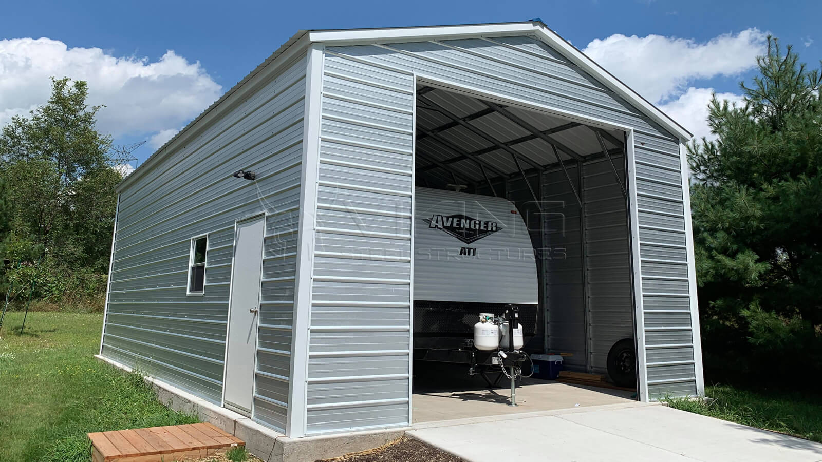 20'x35'x12' RV Garage Side View