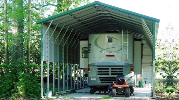 20x50x14 Vertical Roof Metal RV Cover