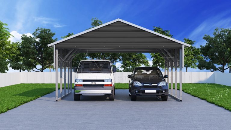 22x21 Two Car Steel Carport