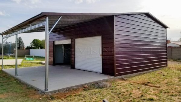 22x26x10 Enclosed Metal Building with Lean to