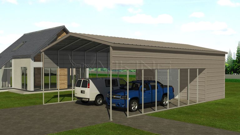 22x41 Metal Carport With Utility