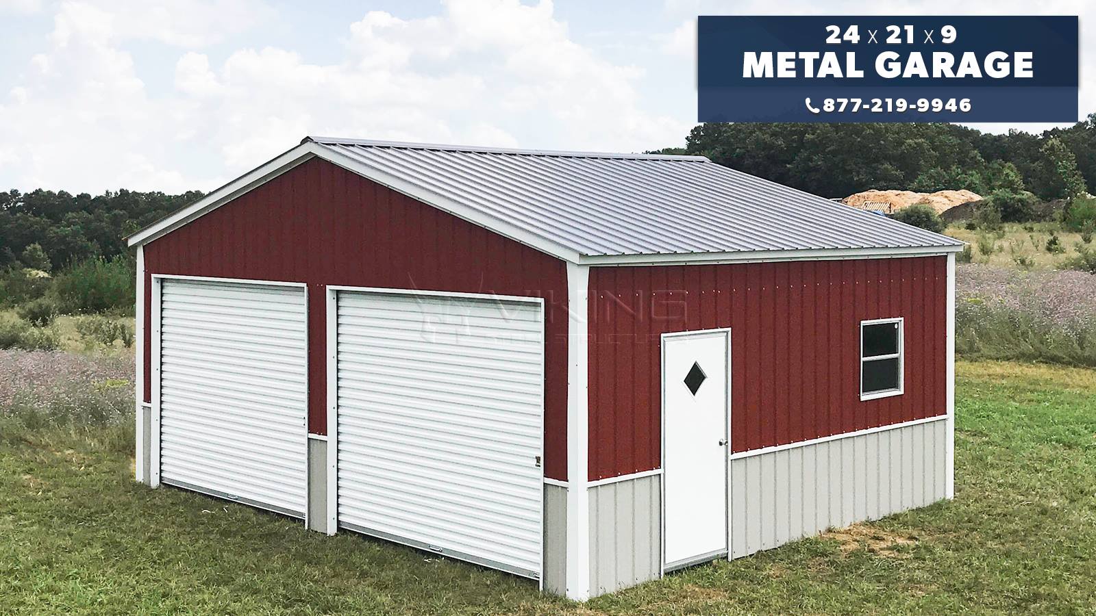 24x21x9-Two-tone-metal-garage