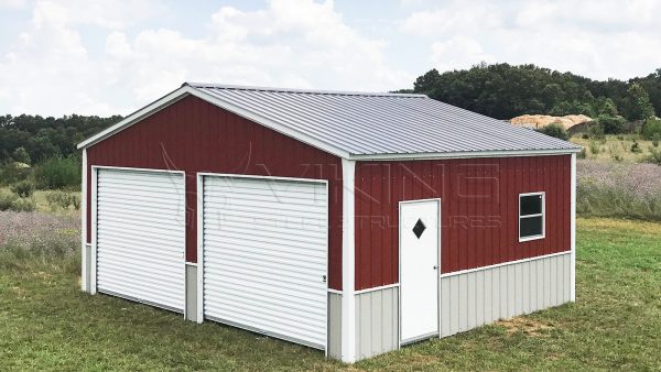 24x21 Metal Garage for Two Cars