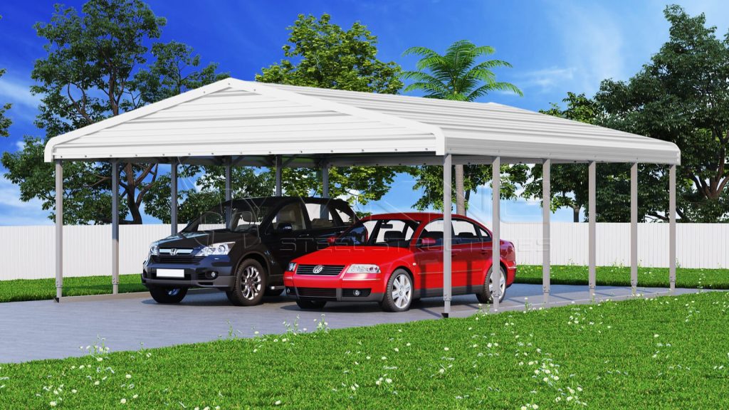 24x26 Vertical Roof Steel Carport