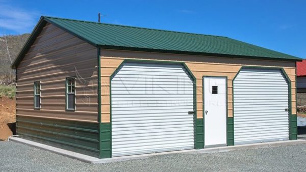 24X26X9 FULLY ENCLOSED METAL GARAGE