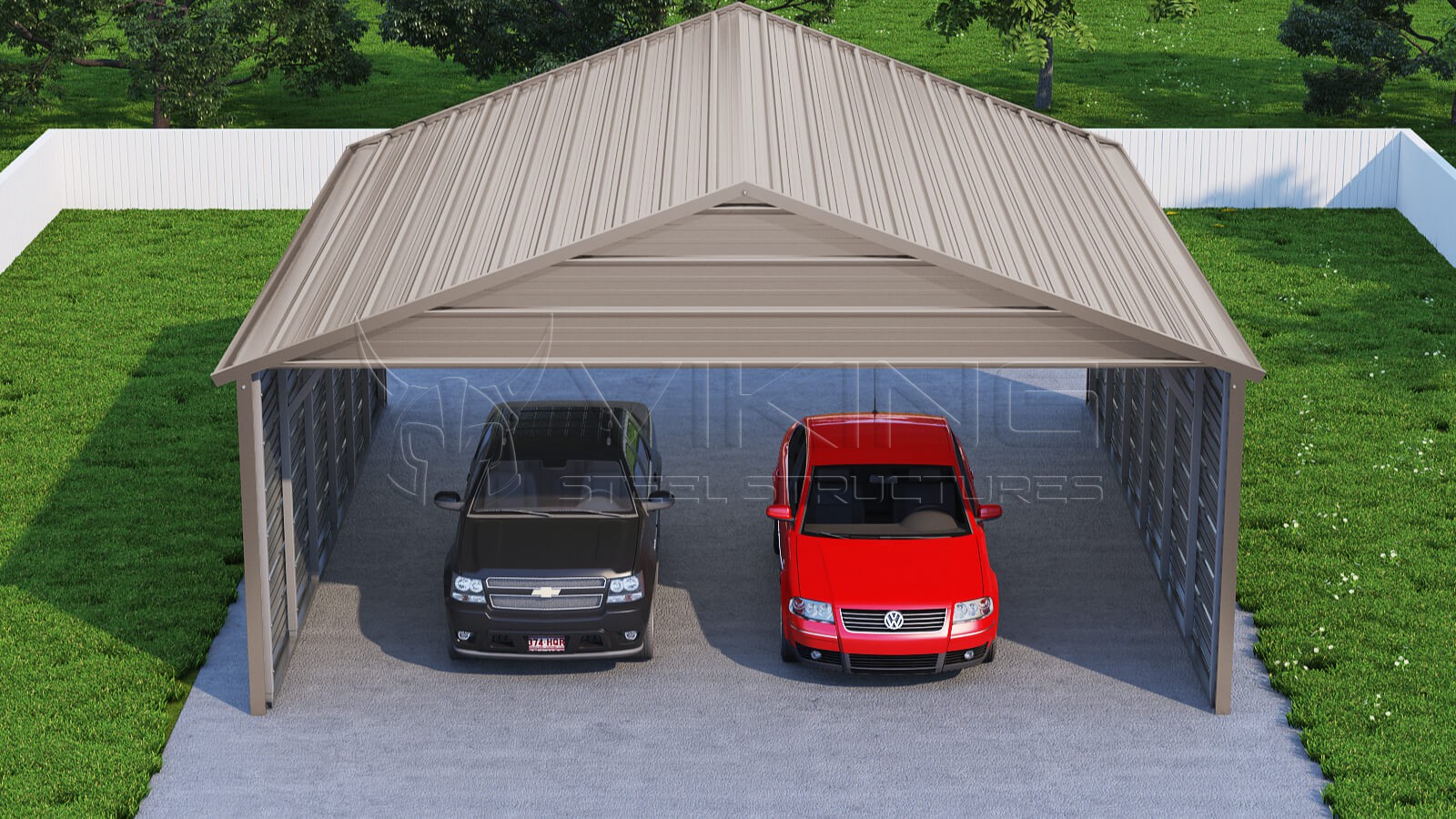 24x31 Triple Wide Metal Carport