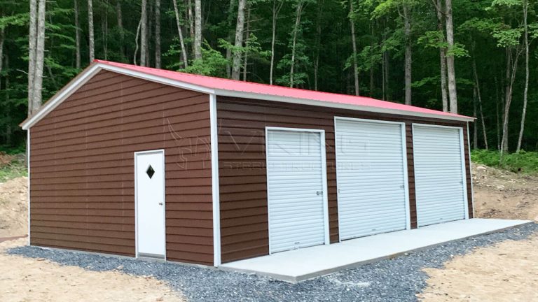 24’x35’x10′ Fully Enclosed Metal Garage