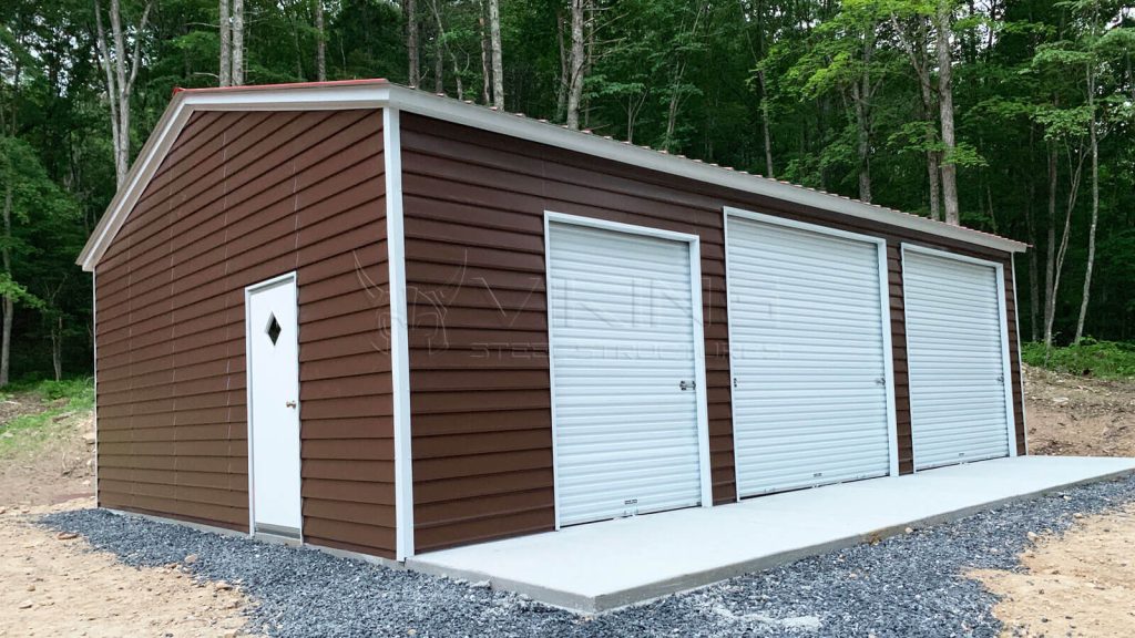 24x35x10 Fully Enclosed Metal Garage