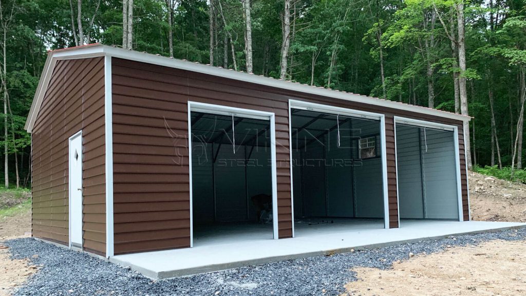 24x35x10 Fully Enclosed Metal Garage