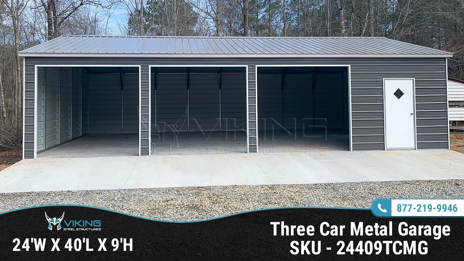 24 X 40 X 12 3- Bay Metal Garage - Metal Buildings, Carports, Barns & More:   - Your Source for Quality Structures