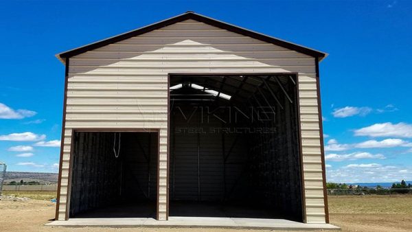 24x41x15 Enclosed Metal Garage Workshop