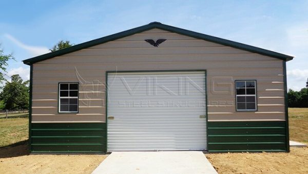 24X41X9 FULLY ENCLOSED VERTICAL ROOF GARAGE