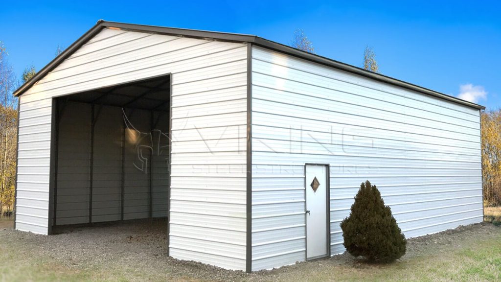 24x50x14 Enclosed Metal Garage