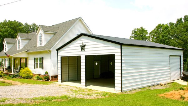 26x36x10 Vertical Roof Two Car Garage