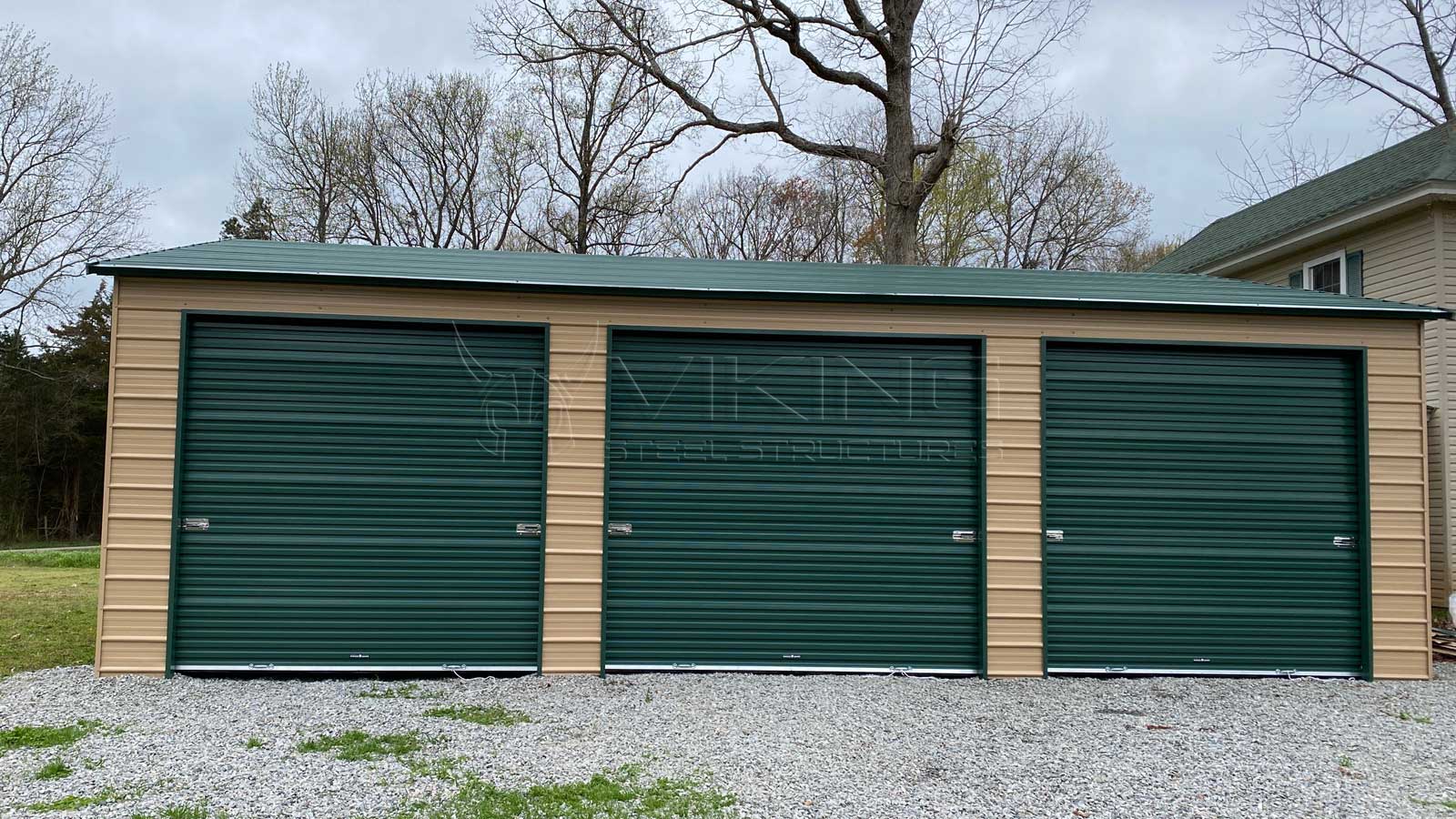 26x36 Fully Enclosed Metal Garage Front View