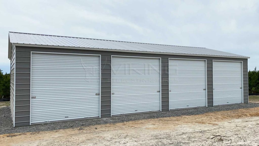 26x40 Four Car Side Entry Metal Garage