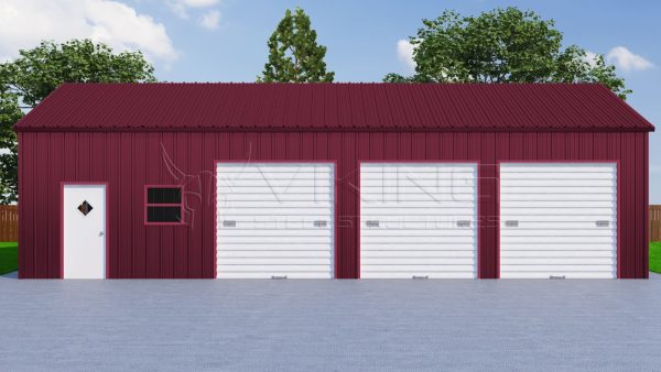 26x51 Three Car Metal Garage