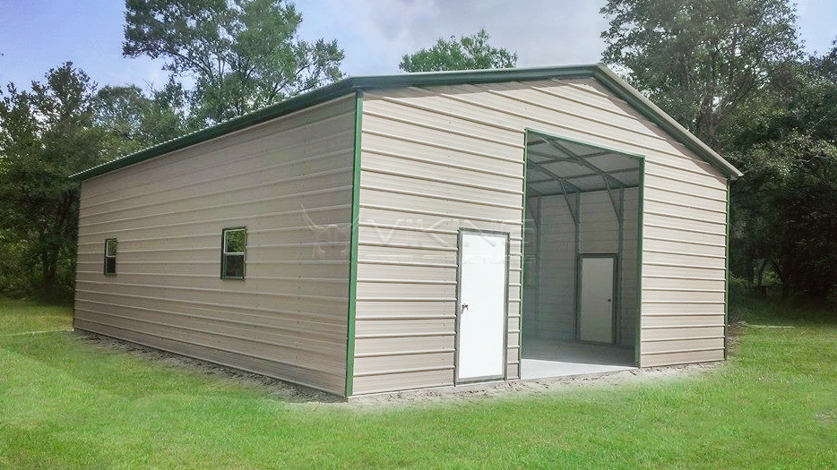 28x40 Enclosed Metal Garage