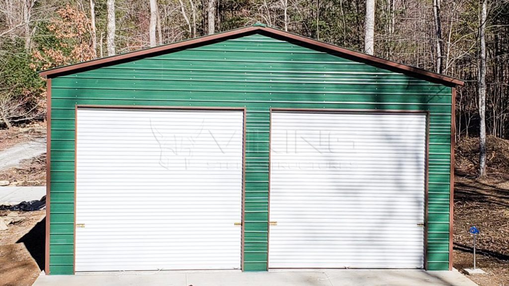 30x35x14 Fully Enclosed Metal Garage