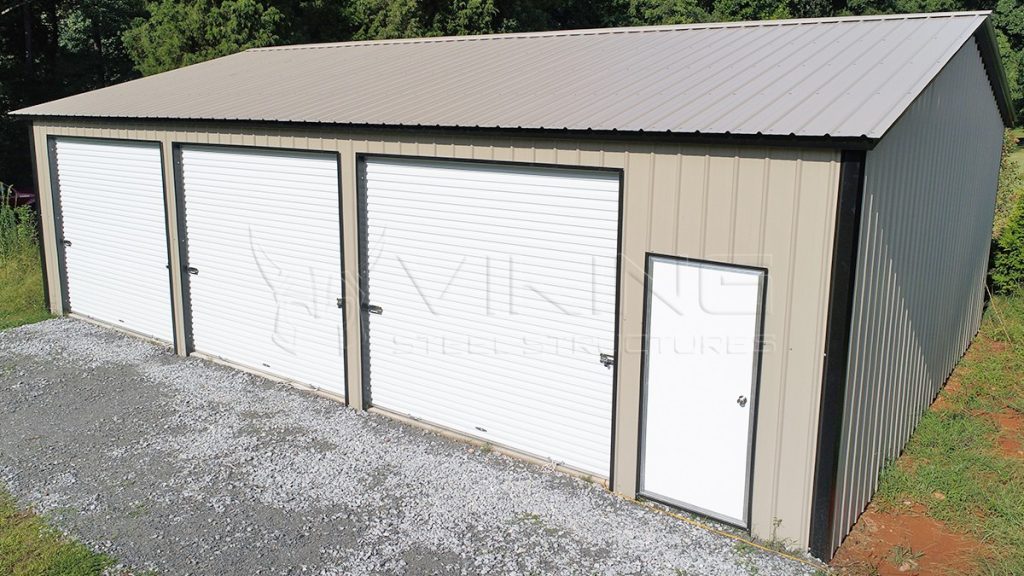 30x40 All Vertical Enclosed Steel Garage