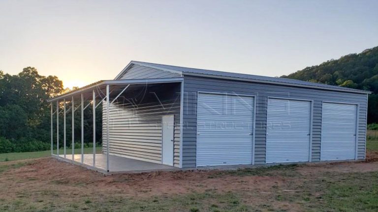 30′ × 40′ Side Entry Metal Building with Lean-to