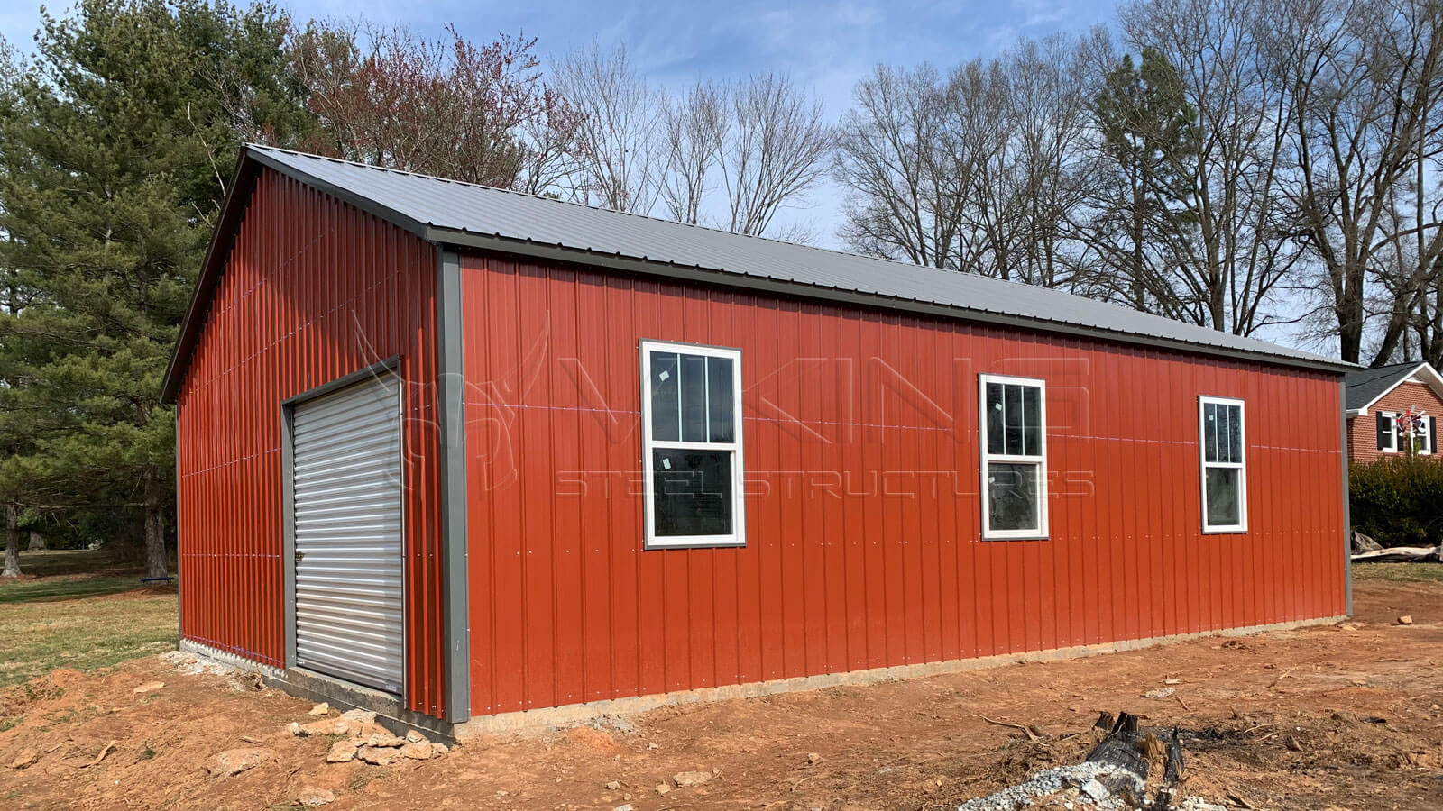 30'x40'x10' All Vertical Metal Garage