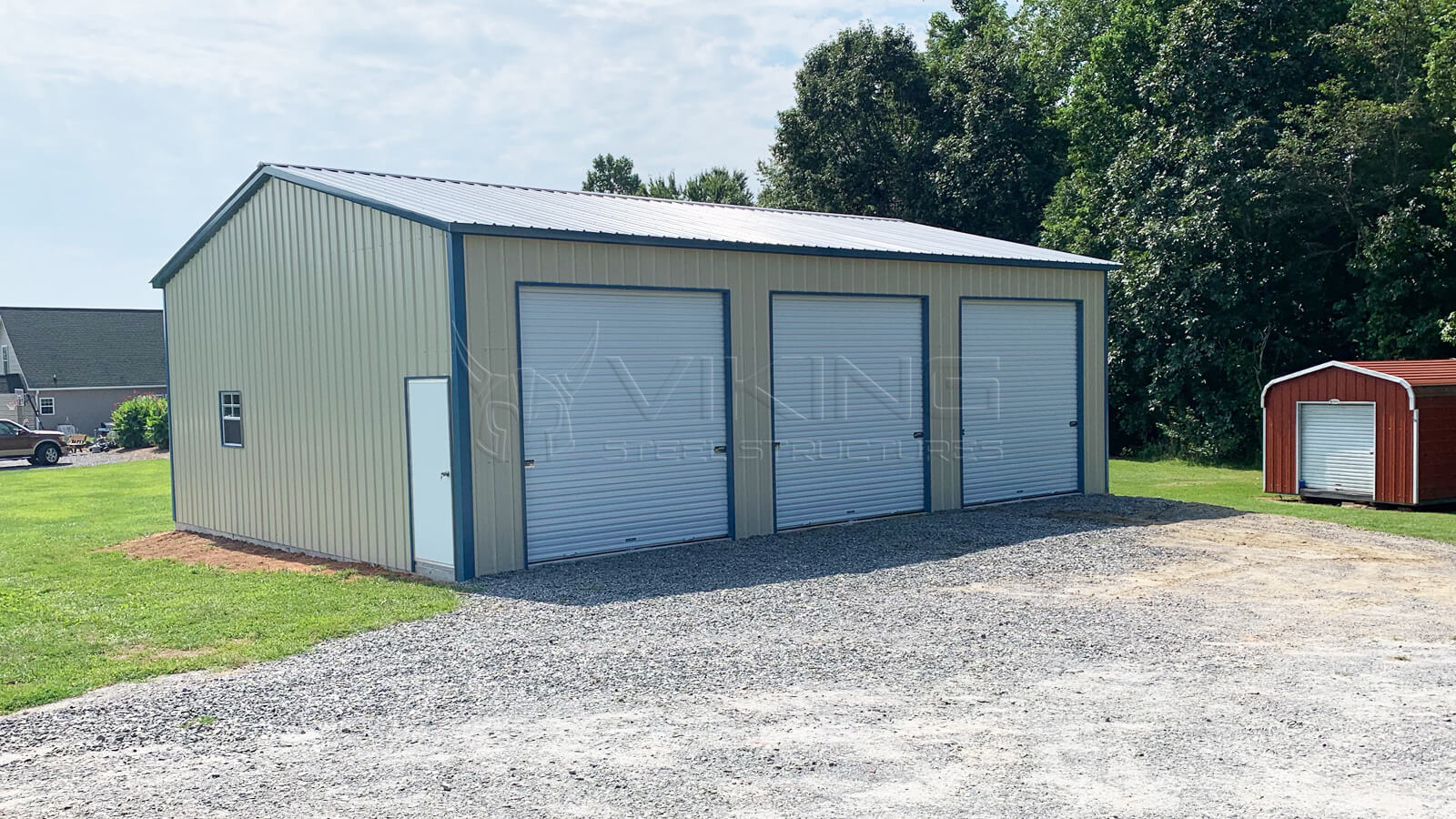 30'x40'x12' All Vertical Side Entry Garage Front View