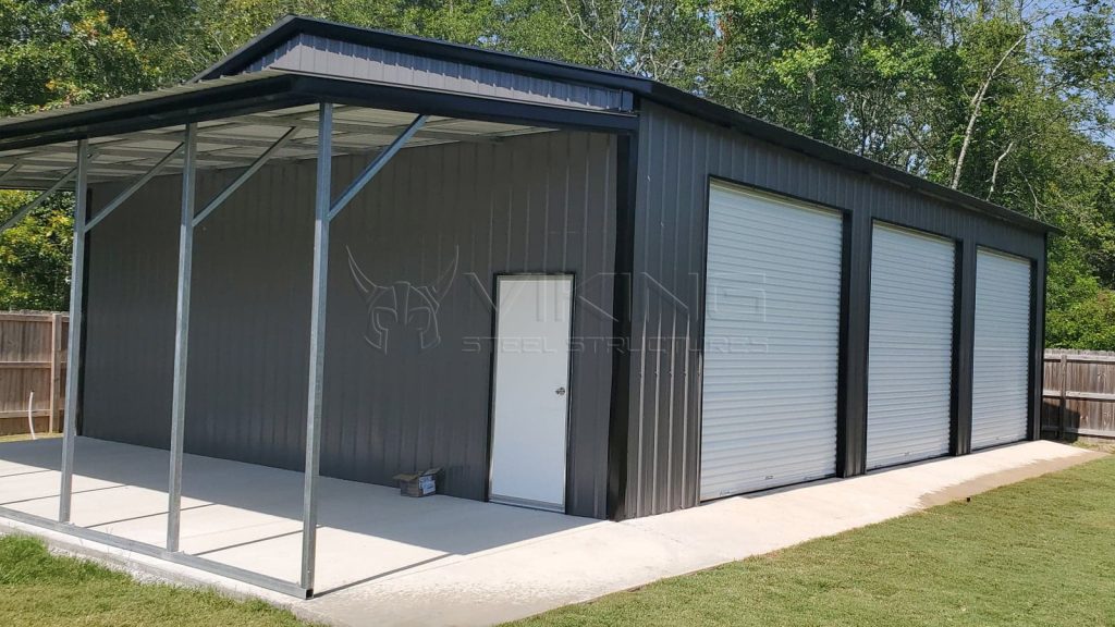30x40x12 Metal Garage with Lean To
